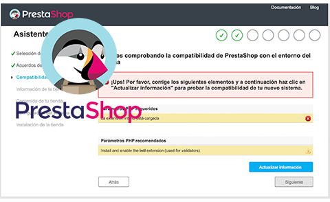 Prestashop – La extensión intl no está cargada